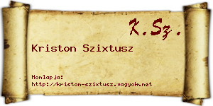 Kriston Szixtusz névjegykártya